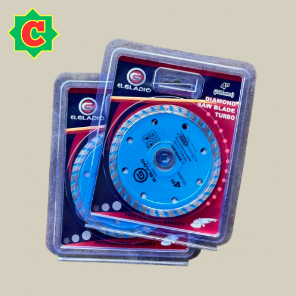 Mata Pisau Gerinda Potong Keramik Granit 4” Inch ELGLADIO Super Thin Diamond Saw Blade Turbo Biru 4”