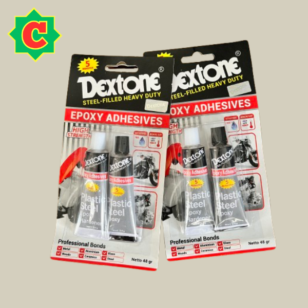 LEM EPOXY /LEM CAMPUR / LEM BESI / SERBAGUNA DEXTONE 5 MENIT 48 gr