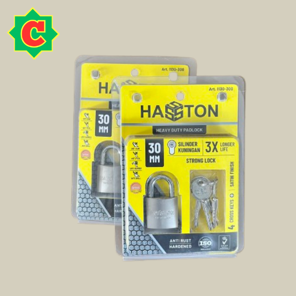 Hasston Gembok Satin 30mm Kunci (+) / Padlock Heavy Duty (1130-300)